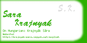 sara krajnyak business card